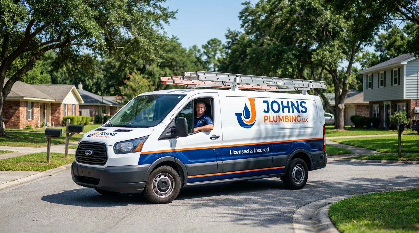 Johns Plumbing LLC service van in Lewisburg, WV